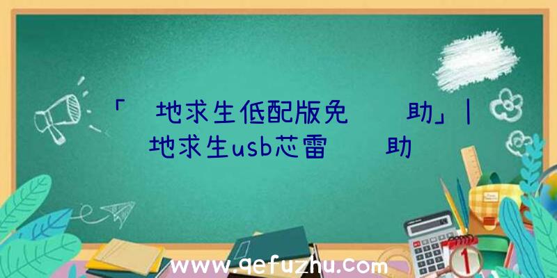 「绝地求生低配版免费辅助」|绝地求生usb芯雷达辅助